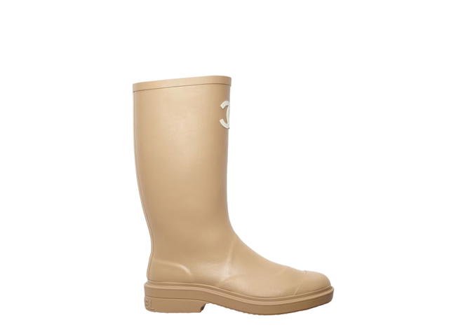 Chanel Chanel Rubber Rain Boots Beige (W) - view 1