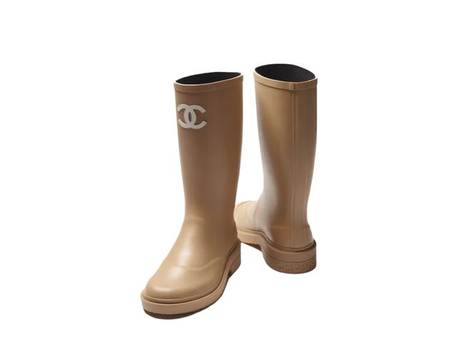 Chanel Chanel Rubber Rain Boots Beige (W) - view 2