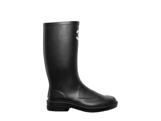 Chanel Chanel Rubber Rain Boots Caoutchouc and Black (W) - view 1