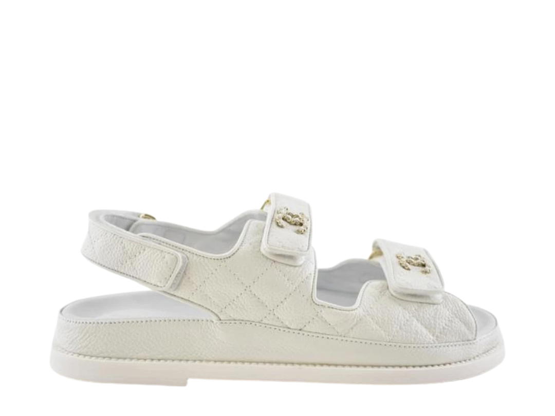 Chanel Chanel Sandals In Grained Calfskin White (W)