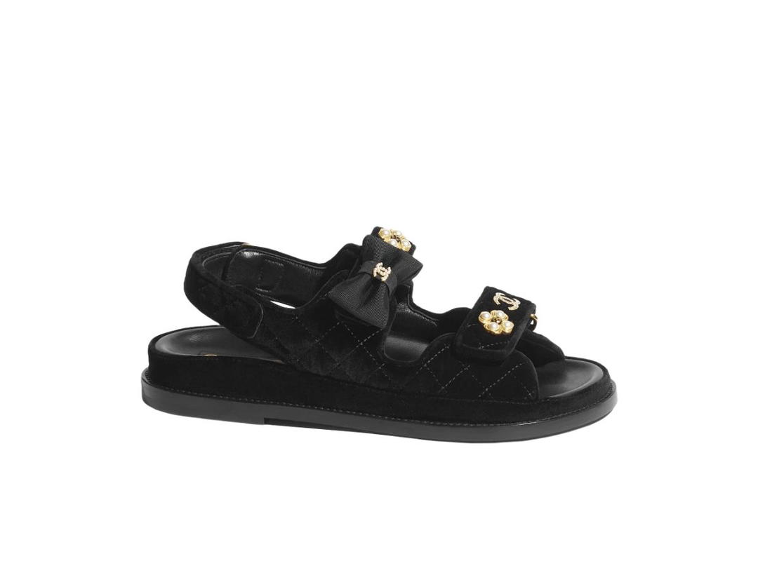 Chanel Chanel Sandals In Velvet Black (W)