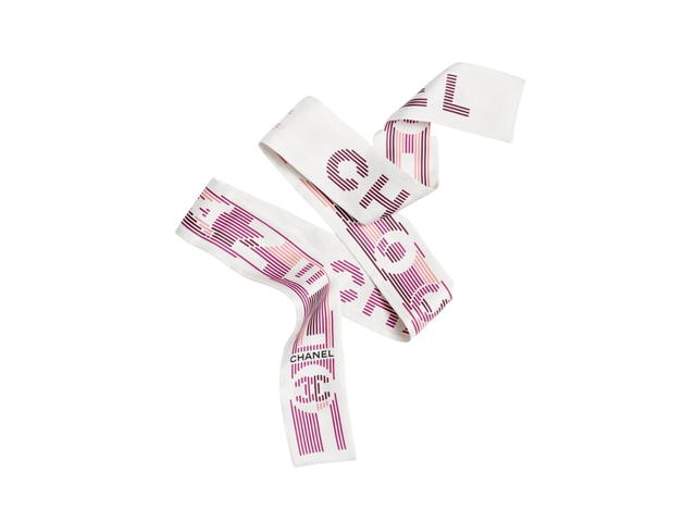 Chanel Chanel Slim Bandeau In Silk Twill Ecru-Purple-Pink Burgundy - view 1
