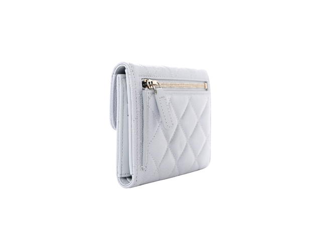 Chanel Chanel Small Classic Flap Wallet In Grained Calfskin With Silver Hardware Light Purple - view 2