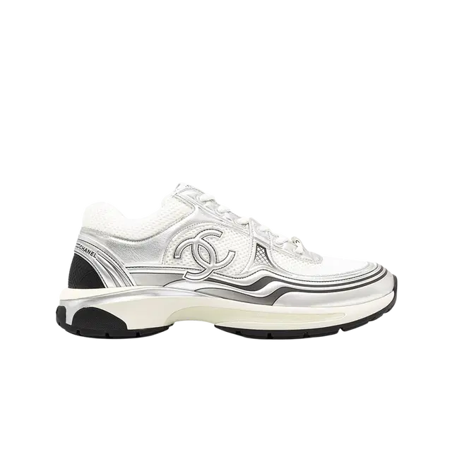 Chanel Chanel Sneakers Fabric Laminated & White Silver - view 1