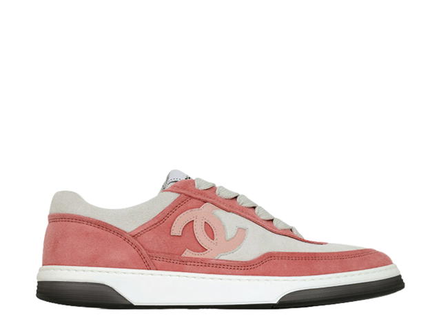 Chanel Chanel Sneakers In White-Pink Suede Kidskin With CC Logo (W) - view 1
