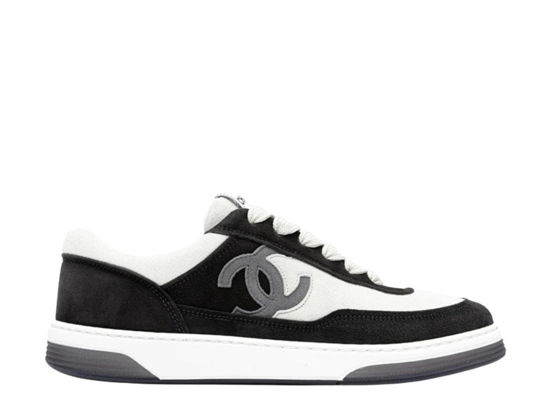 Chanel Chanel Sneakers Suede Kidskin Black White (W)