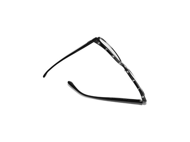 Chanel Chanel Square Eyeglasses In Acetate Black With Sample lenses - view 3