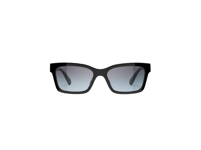 Chanel Chanel Square Sunglasses In Acetate Black Green With Lenses Grey Gradient - view 1