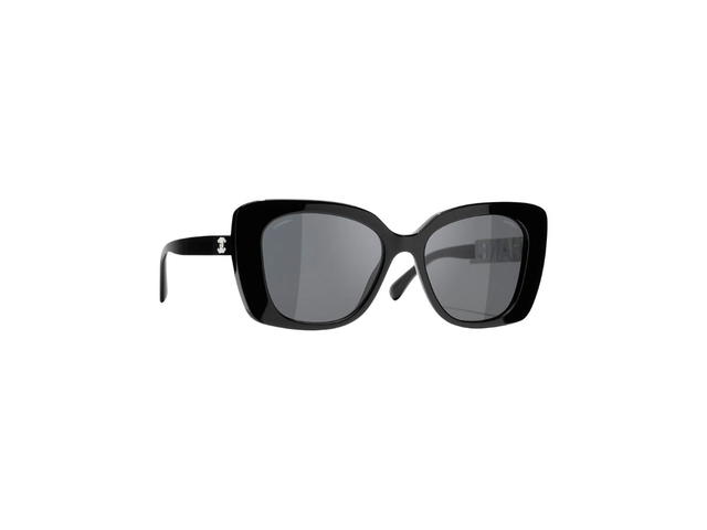 Chanel Chanel Square Sunglasses In Acetate Strass Black With Gray Lenses - view 2