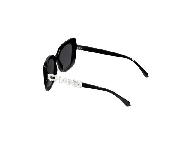 Chanel Chanel Square Sunglasses In Acetate Strass Black With Gray Lenses - view 3