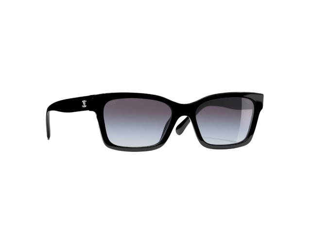 Chanel Chanel Square Sunglasses In Black Acetate Frame With Grey-Polarized-Gradient Lenses - view 1