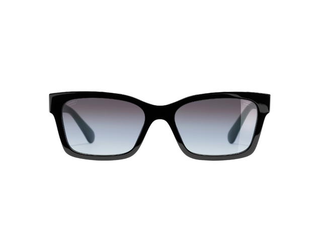 Chanel Chanel Square Sunglasses In Black Acetate Frame With Grey-Polarized-Gradient Lenses - view 2
