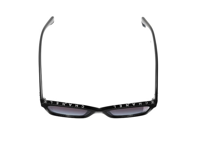 Chanel Chanel Square Sunglasses In Black Acetate Frame With Grey-Polarized-Gradient Lenses - view 3
