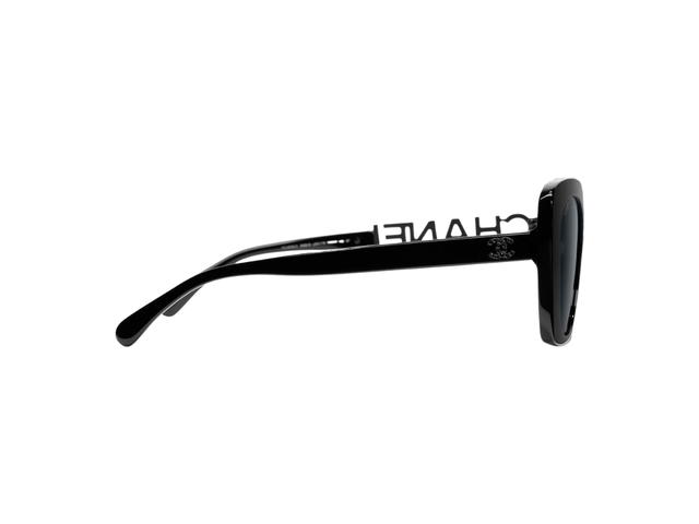 Chanel Chanel Squared Sunglasses In Acetate And Strass Black Frame With Grey Polarized Lenses - view 3