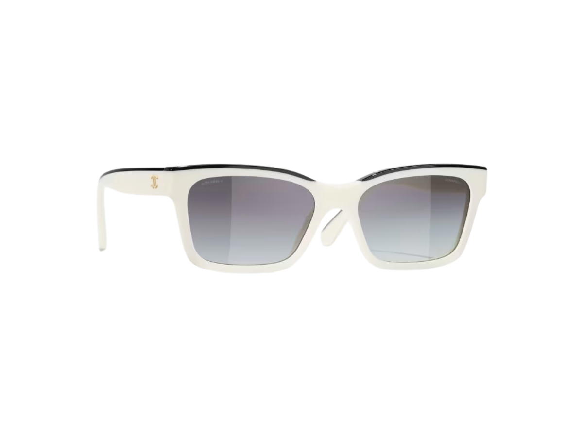 Chanel Chanel Sunglasses Square In White Acetate Frame With Grey Lenses