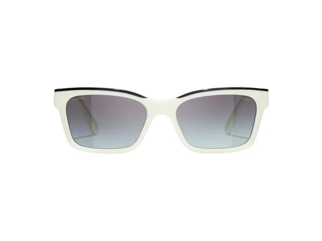 Chanel Chanel Sunglasses Square In White Acetate Frame With Grey Lenses - view 2
