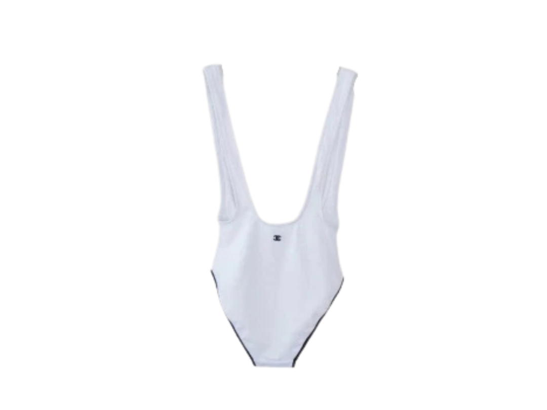 Chanel Chanel Swimsuit Ribbed Stretch Jersey White & Black