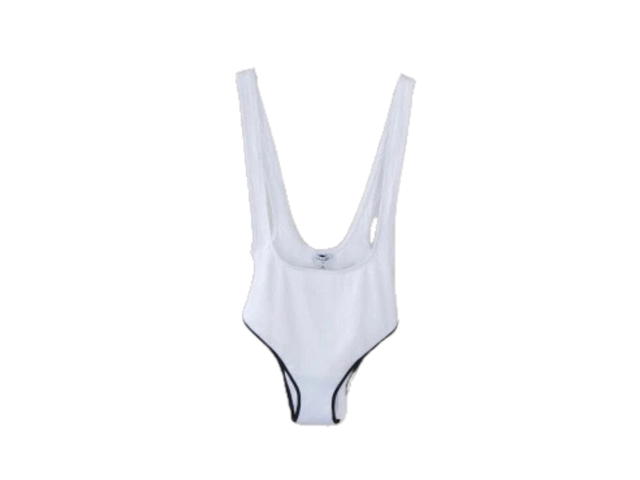 Chanel Chanel Swimsuit Ribbed Stretch Jersey White & Black - view 2
