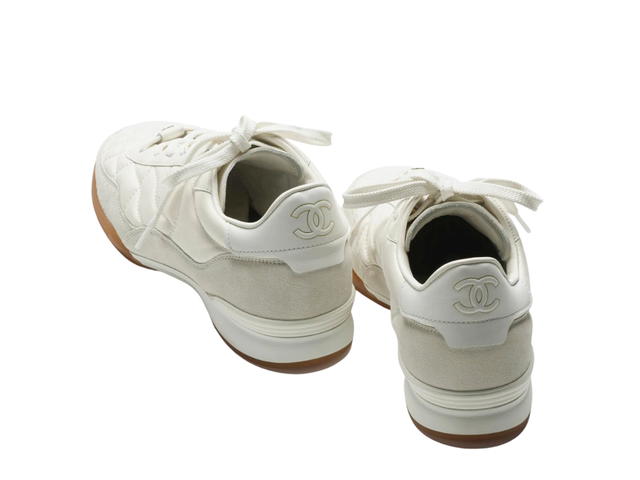 Chanel Chanel Trainers In Calfskin And Suede Calfskin White (W) - view 3