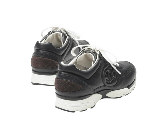 Chanel Chanel Trainers In Calfskin Dark Grey (W) - view 3