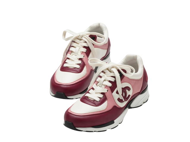 Chanel Chanel Trainers In Calfskin Light Burgundy-White-Pink (W) - view 2