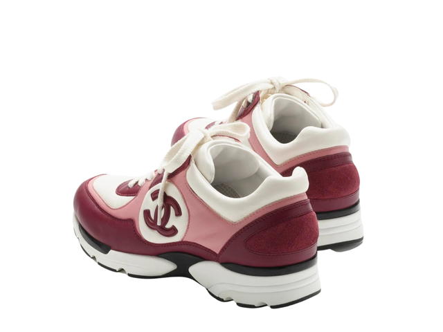 Chanel Chanel Trainers In Calfskin Light Burgundy-White-Pink (W) - view 3