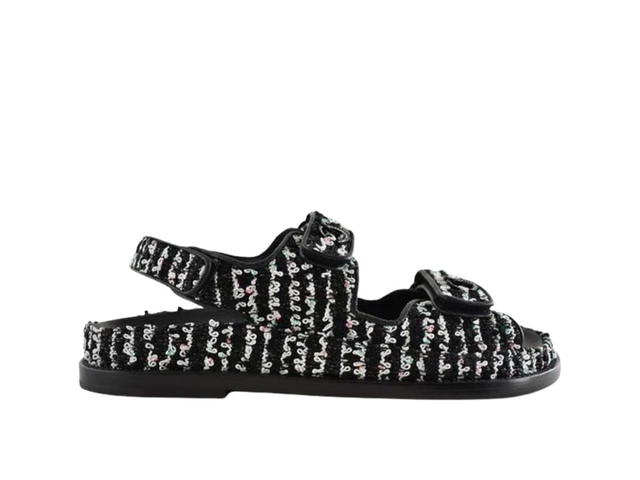 Chanel Chanel Tweed Dad Sandals Black-White (W) - view 1