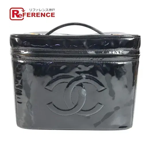 Buy CHANEL vintage CC Vanity Bag 2WAY Shoulder Bag Hand Bag Patent Leather Black at Sasom – Authentic and Ready to Ship