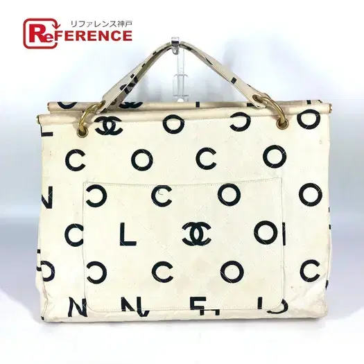 Buy CHANEL vintage Logo pattern Bag Tote Bag Hand Bag Canvas White/Black at Sasom – Authentic and Ready to Ship