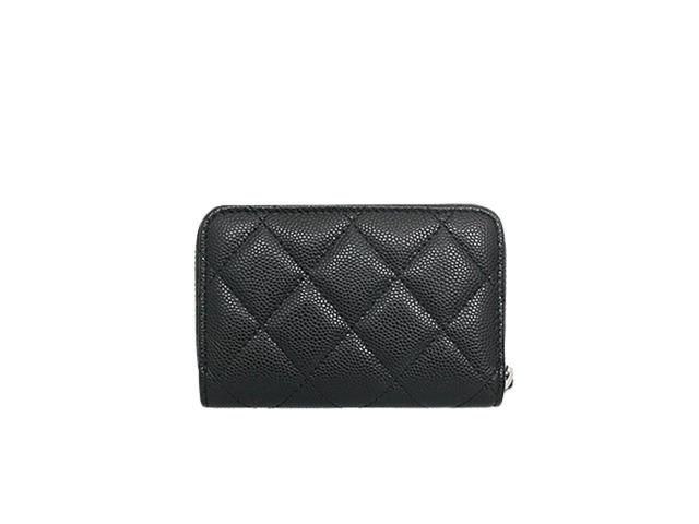 Chanel Chanel Wallet Coin Case In Black Matelasse Caviar Skin Zip Coin Purse - view 3
