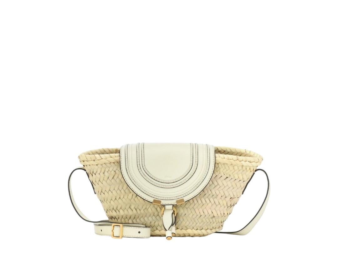 Chloé Chloé Marcie Small Raffia Natural White