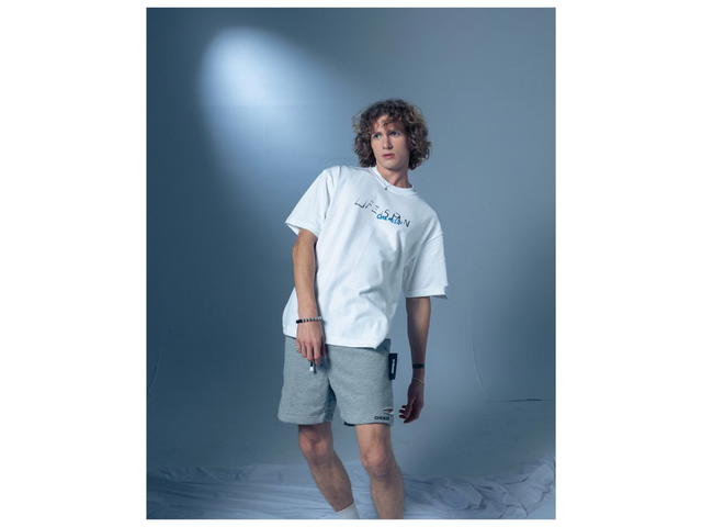CHEMISE CHEMISE Blue Poem Grey Topdye Shorts - view 7