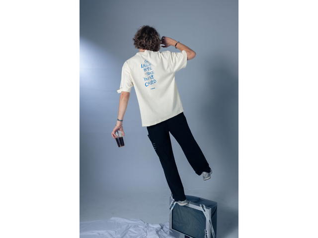 CHEMISE CHEMISE Go Laugh Beige T-Shirt - view 6