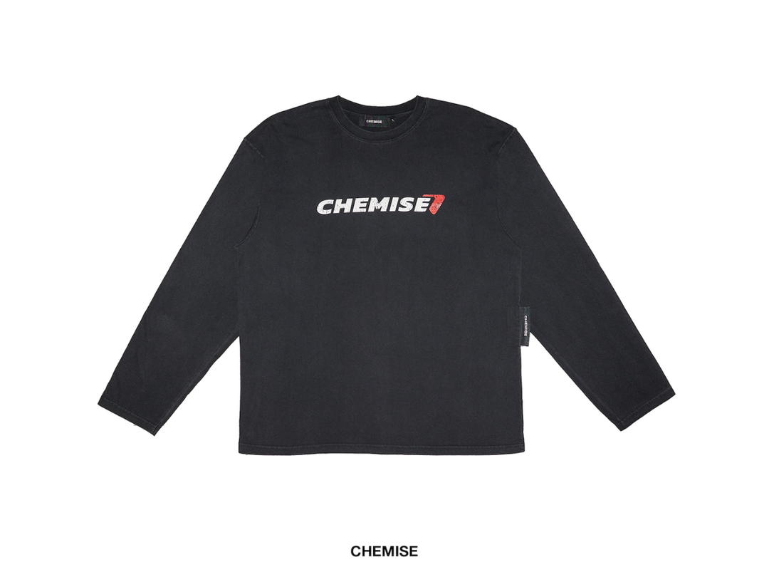 CHEMISE CHEMISE Multi Logo Black Long Sleeve T-Shirt