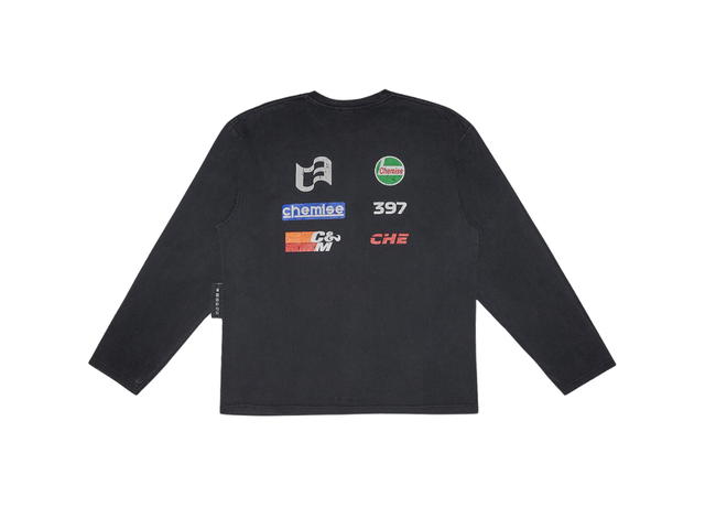 CHEMISE CHEMISE Multi Logo Black Long Sleeve T-Shirt - view 2