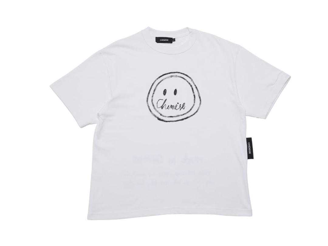 CHEMISE CHEMISE Smiley Drawing White T-Shirt
