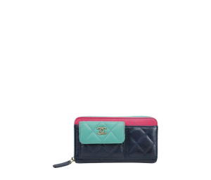 Buy Chanel Cruise Quilted Calfskin Zip Wallet Navy Mint Fuchsia at Sasom – Authentic and Ready to Ship