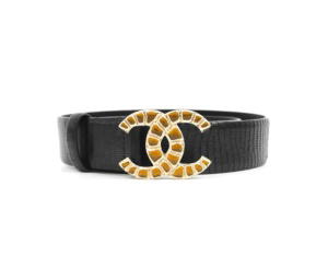 Buy Chanel CC Leather Belt Black Crystal at Sasom – Authentic and Ready to Ship