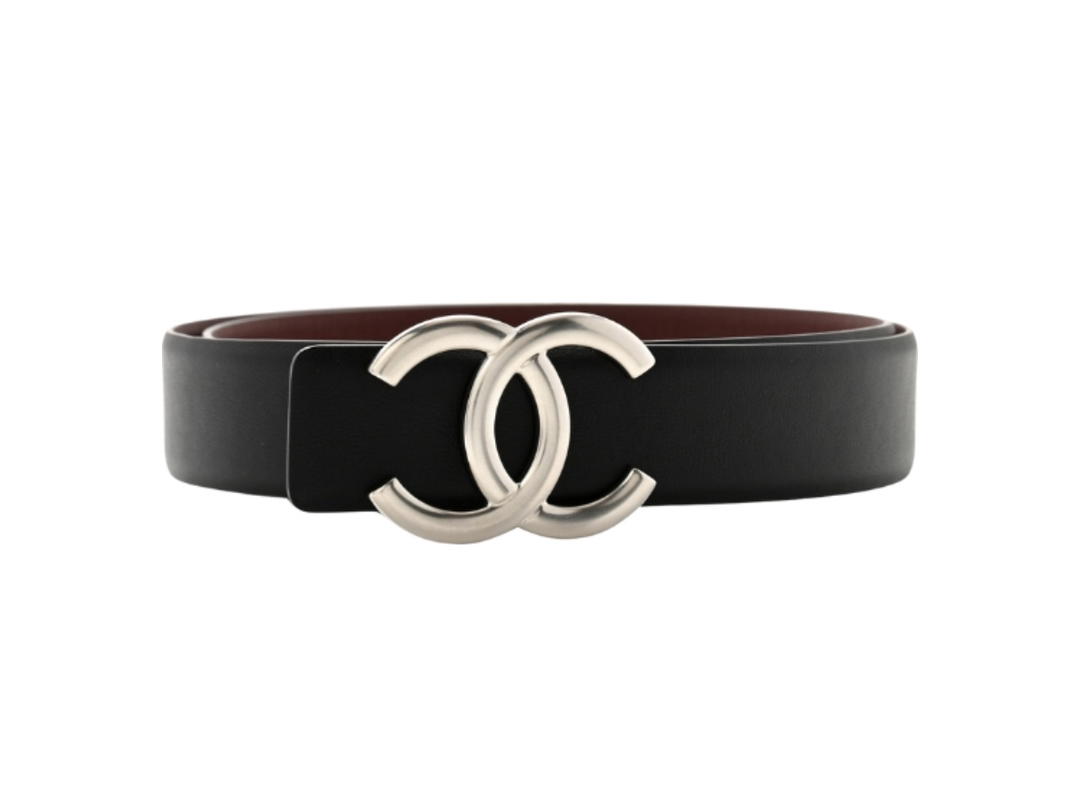 Chanel Chanel CC Reversible In Calfskin Black Burgundy