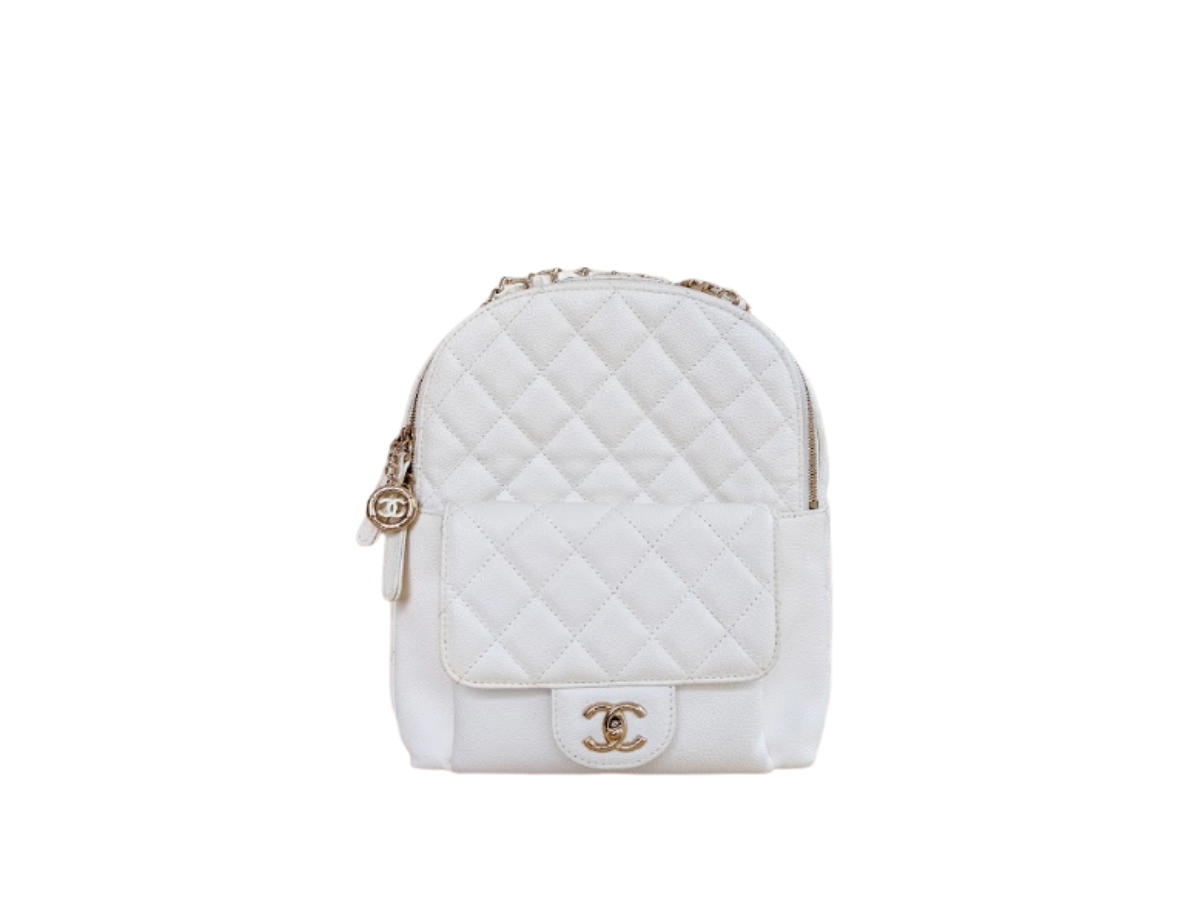 Chanel Chanel Caviar Quilted Small CC Day White