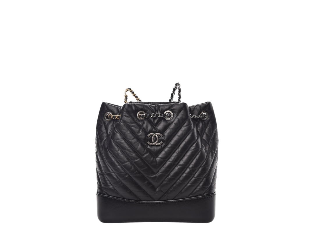 Chanel Chanel Small Chevron Gabrielle Backpack Black
