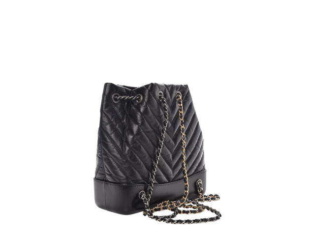 Chanel Chanel Small Chevron Gabrielle Backpack Black - view 2