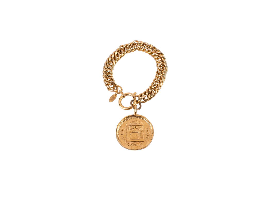 Chanel Chanel Vintage Bold Chain Bracelet Medallion Gold