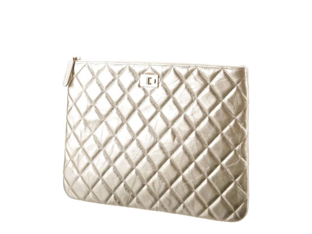 Chanel Chanel Reissue O-Case In Metallic Leather With Gold-Tone Hardware Metallic Gold - view 2