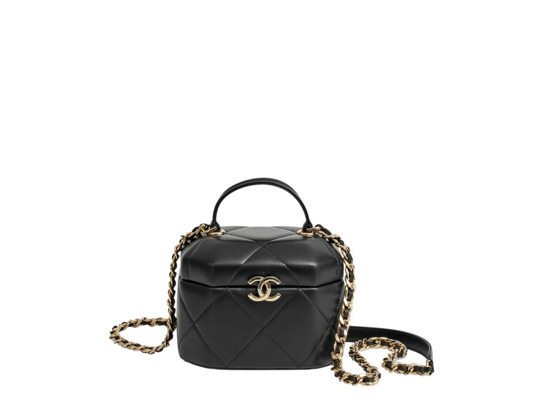Chanel Chanel Small Vanity Case In Black Lambskin With Gold Hardware Black