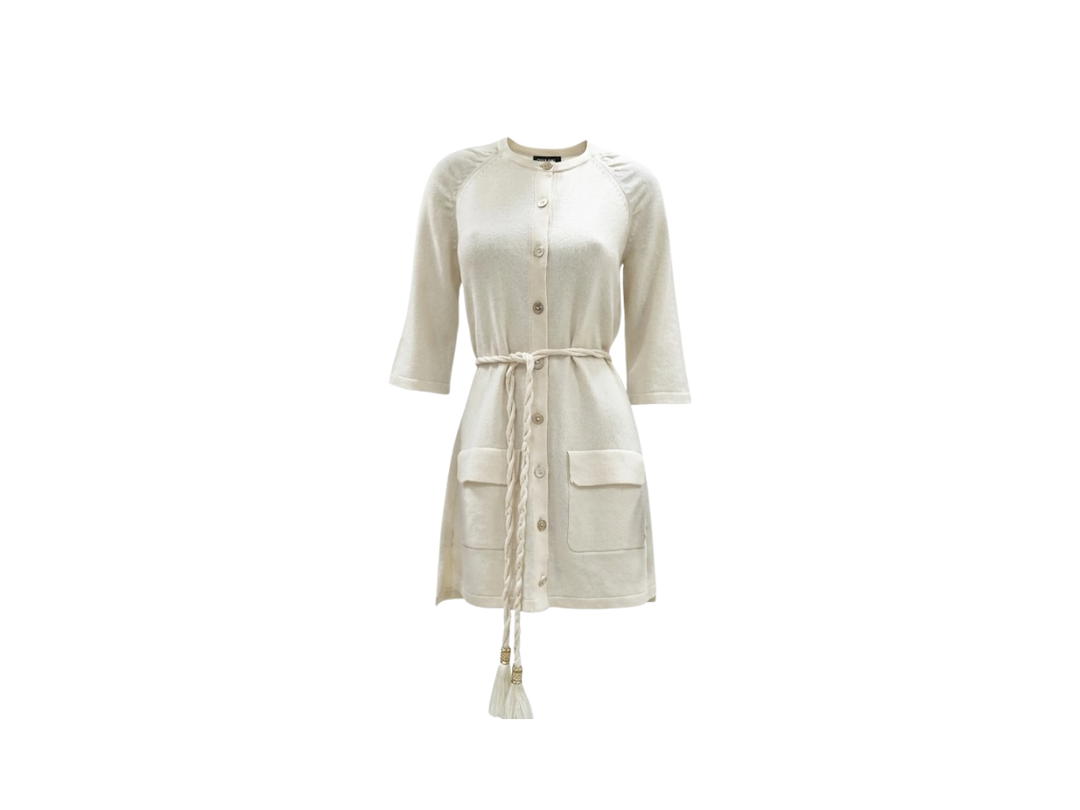 Chanel Chanel Marfil 18Vestido Cachemira Beige