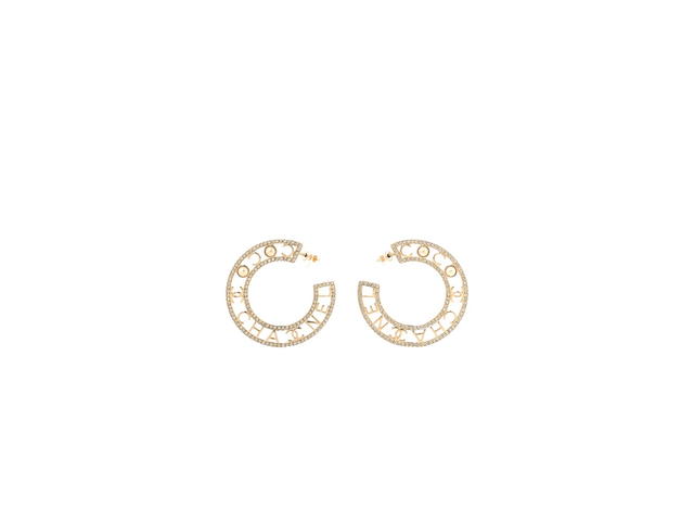 Chanel Chanel Bow-tiful CC Hoop Earrings In Crystal Pearl With Gold Hardware - view 1