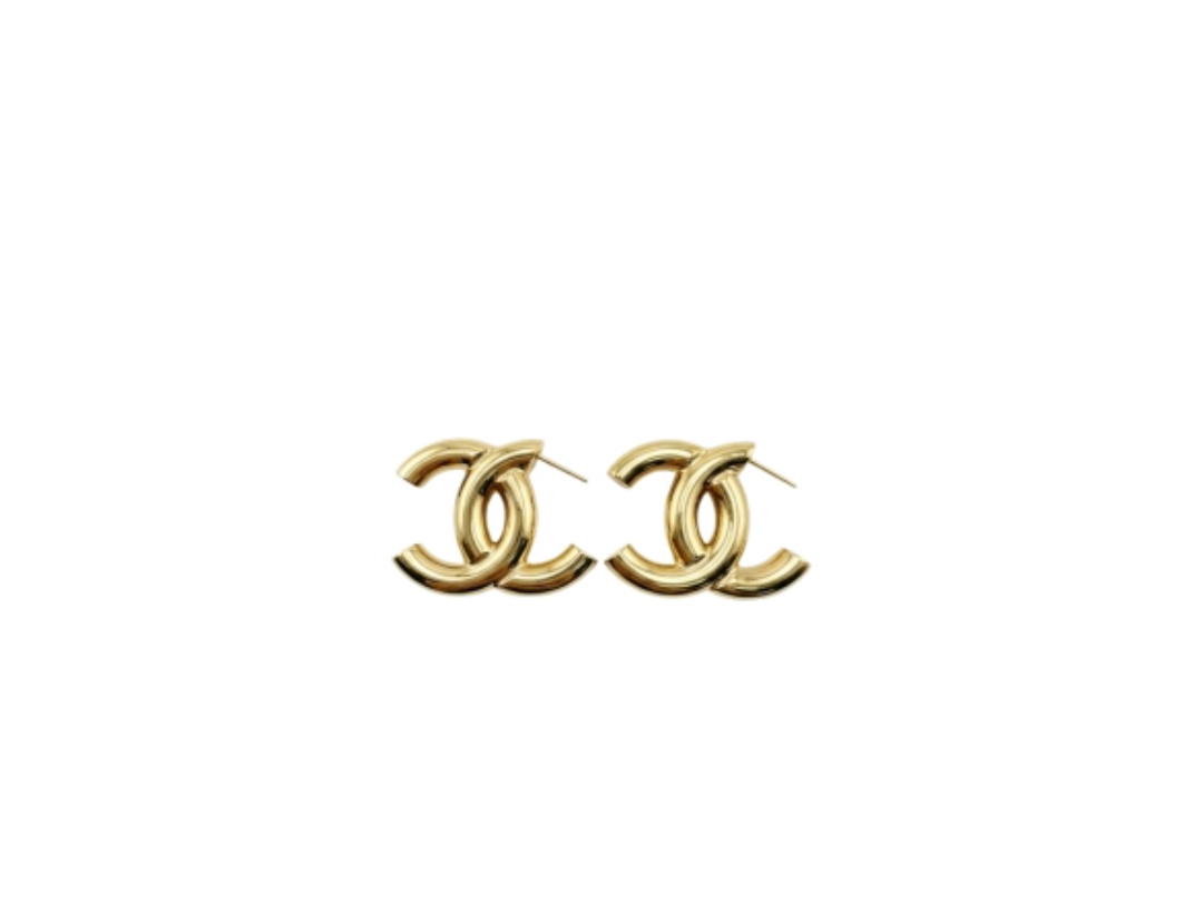 Chanel Chanel Coco Mark Earrings Gold