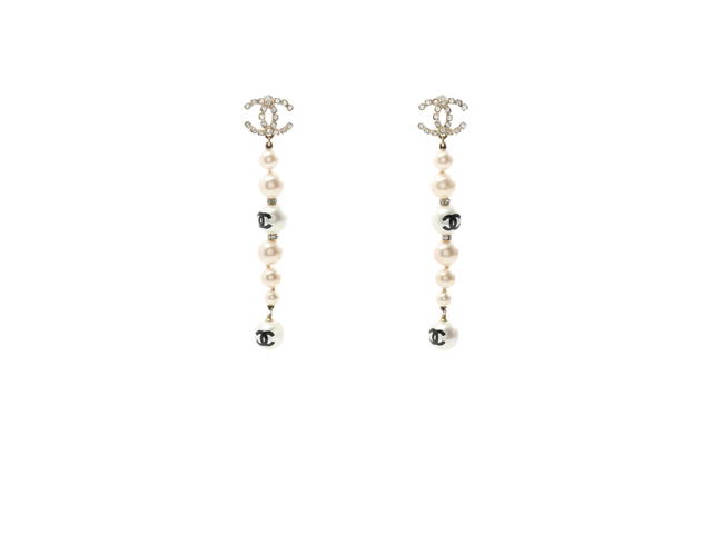 Chanel Chanel Hanel Coco Mark Ohrringe Aus Vergoldetem Material Mit Kunstperlen Gold - view 1