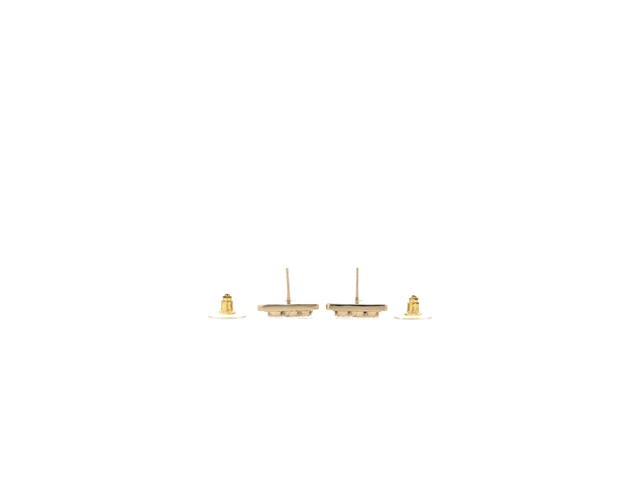 Chanel Chanel Square CC Earrings In Metal And Crystal With Gold Hardware - view 3